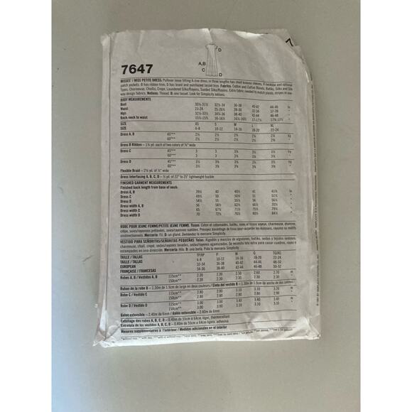 Simplicity 7647 2 Hour Sewing Pattern Size XS S M Women's Dress Uncut - Picture 2 of 2